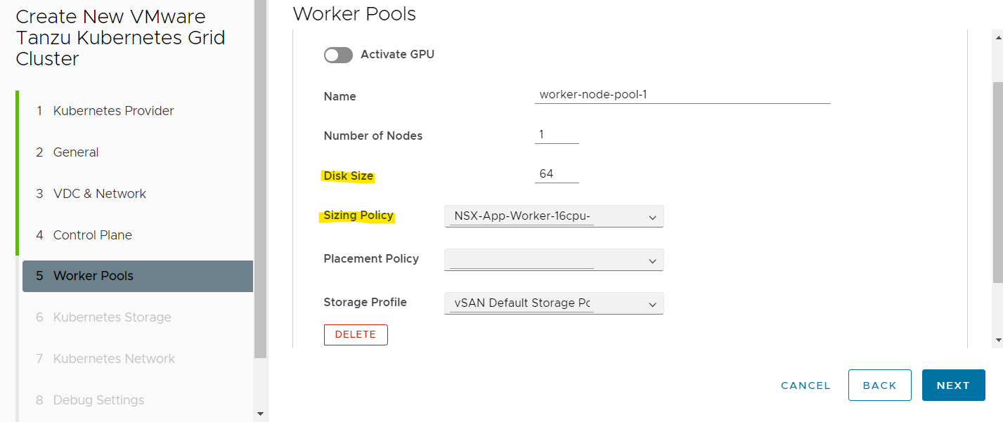 NSX Application platform CSE Cluster